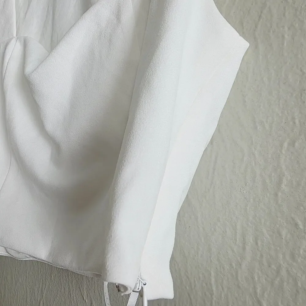 Lulus Enticing Endeavors White Two-Piece Jumpsuit - Wide Leg Bridal Set Size M - Picture 15 of 16